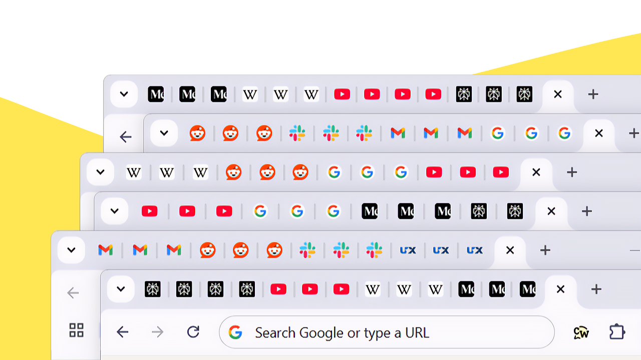 Messy browser with ton of open tabs 